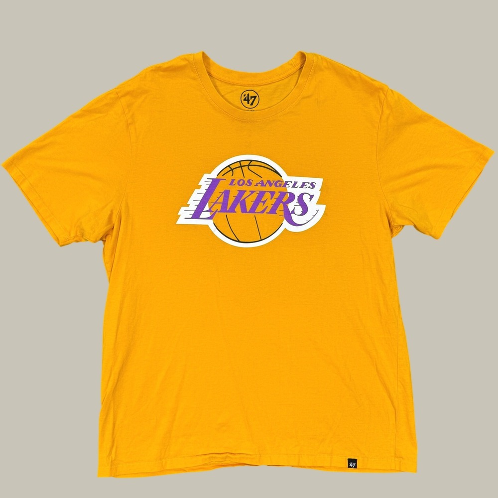 47 Los Angeles Lakers T Shirt Men XL Gold NBA Basketball Fan Gear Sportswear Tee